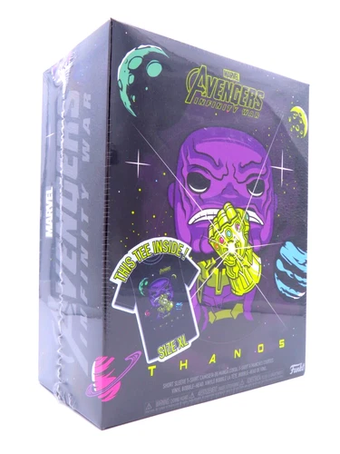 Funko Figure - 2018 Metallic Thanos 289 & XL Shirt - Pop Marvel Avengers Target