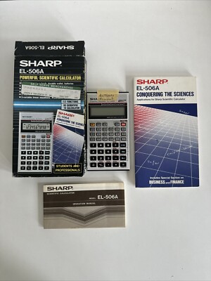 SHARP EL-506A Scientific Calculator W/ Original Box & Booklets - Clean