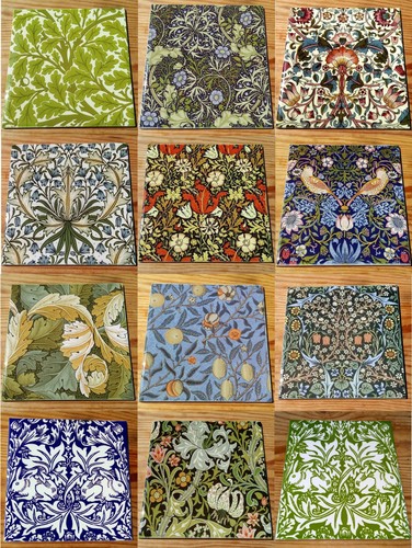 William Morris "Lodden" ceramic tile (12 designs, 15 x 15cm) - Picture 37 of 37
