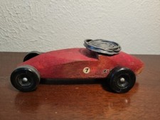 Vintage Pinewood Derby Wood Race Car Toy Handmade Painted
