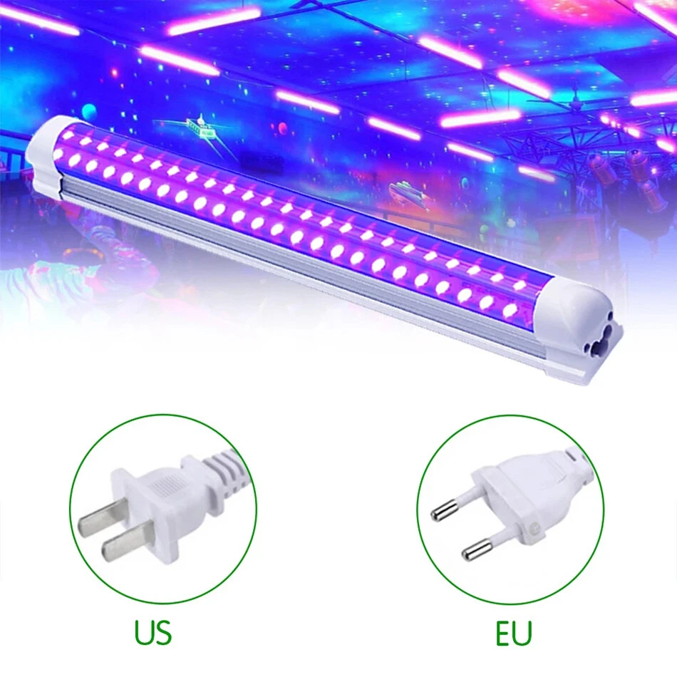 T8 10W 48leds UV LED Tube Blacklight 365nm 395m 85-265v 32cm Purple Bar Lamp - Image 2 of 4
