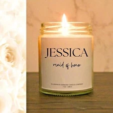Personalized Maid Of Honor Candle | Custom Maid Of Honor Proposal Candle Gift |