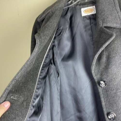 Talbots Vintage Angora Wool Blend Gray Button Front Notch Collar Jacket Sz 14 - Picture 9 of 12