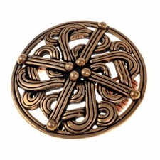 Wikinger Scheibenfibel Mittelalter Replik Fibel Brosche LARP Bronze/Versilbert