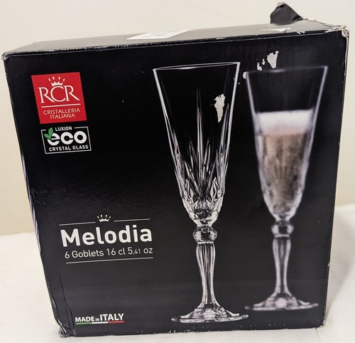 NUOVO Set Flauto Champagne Cristallo Melodia 6 pz 160 ml - Foto 2 di 4