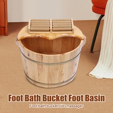 Foot Basin Feet Barrel Soaking Bath Tub Wood Bucket Foot Soaker Washing Sauna US