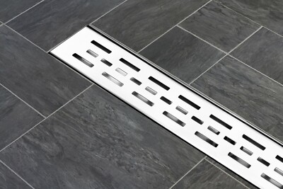 DreamDrains 36'' Polished Stainless Linear Shower Drain Bars Pattern, 9 GPM