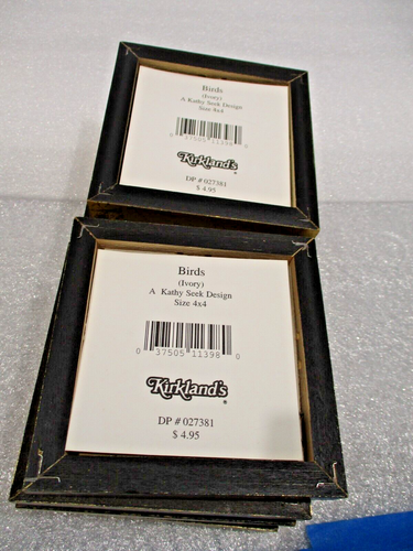 Birds Kirkland's 8 Eight A Kathy Seek Small Framed Set Sz 4" x 4"x 3/8" - Picture 17 of 17