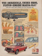 1977 Mazda GLC - "The Incredible Piston-Engine Mazda" - Print Ad Photo Art