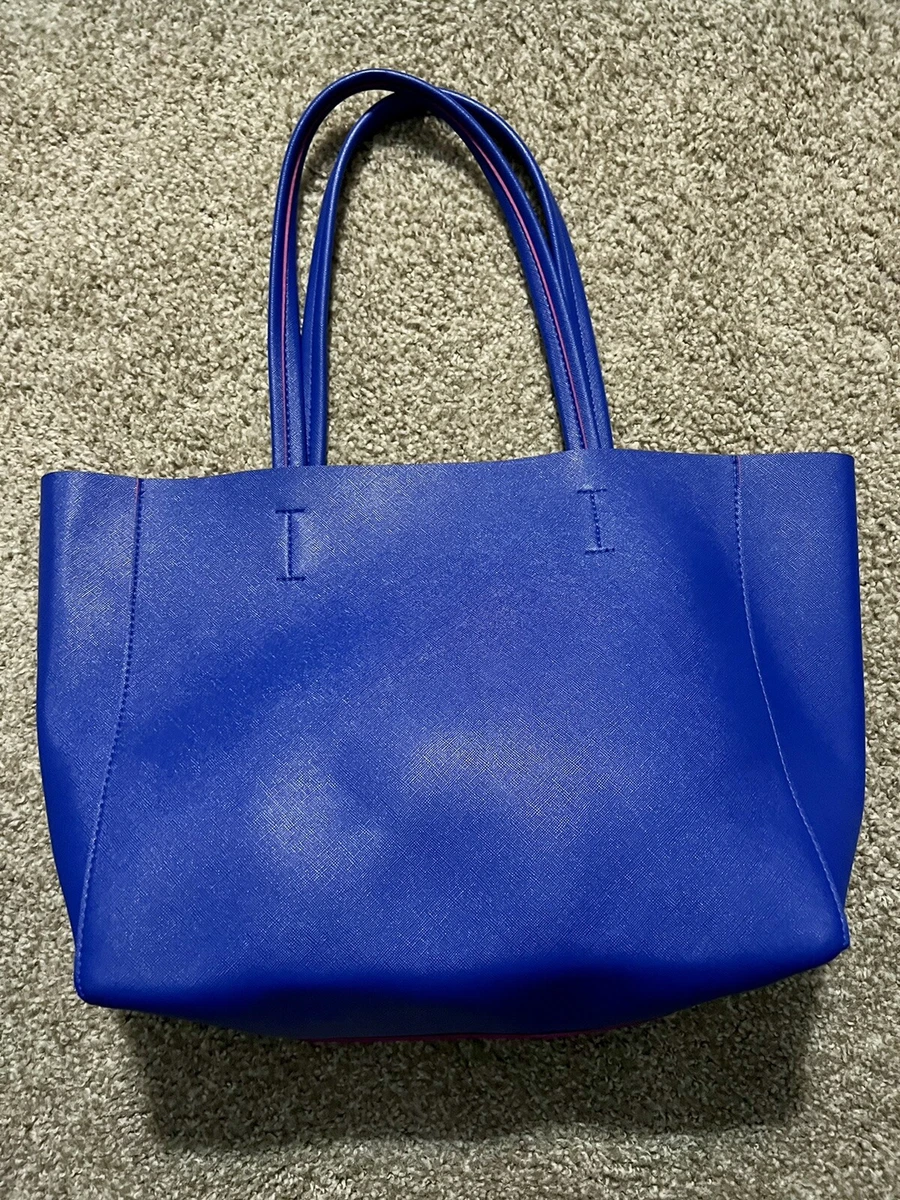 Macy s Electric Blue Faux Leather Large Shoulder Bag NWT