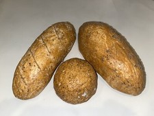Artificial Bread Loaves  Roll Food Prop Display Fake Lot Of 3