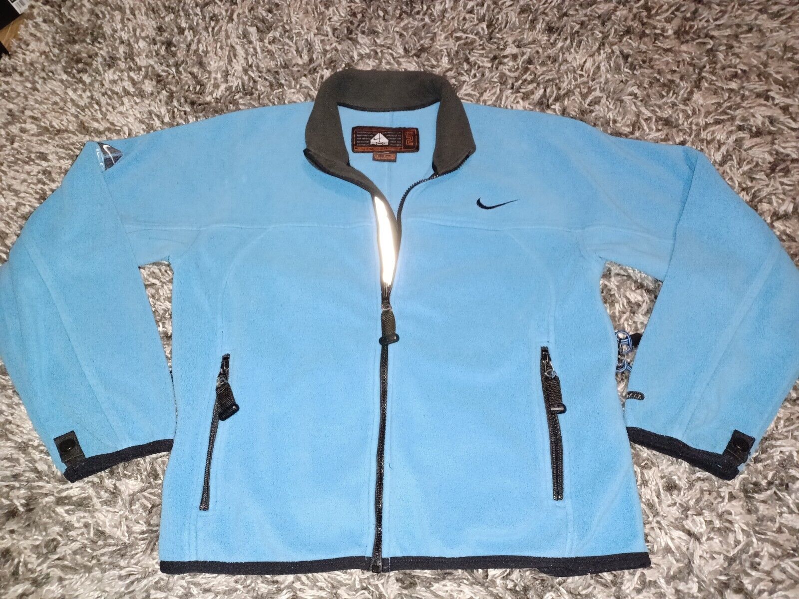 Vintage 90s Y2k Nike ACG women's fleece full zip baby blue small 