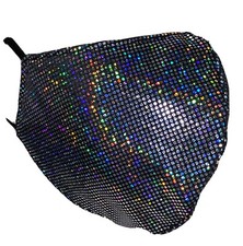 Black Holo Glitter Face Mask Adult/Kid Sizes