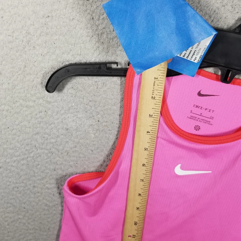 Nike победы Dri-FIT Junior девочек теннис Майка розовый белый маленький новый образец - Изображение 3 из 4