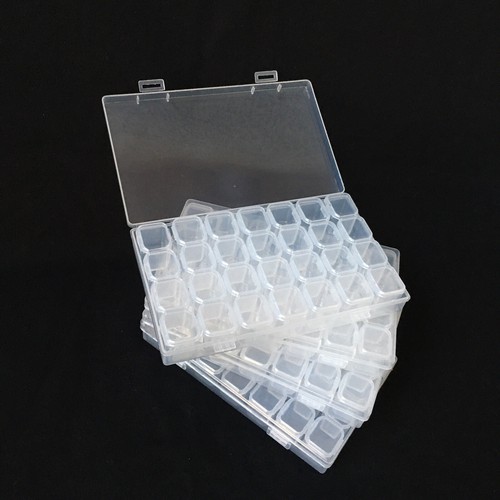 4-Pack 28 Slots Craft Organizer Plastic Box/ Nail Jewelry Bead Storage Container - 第 1/7 張圖片