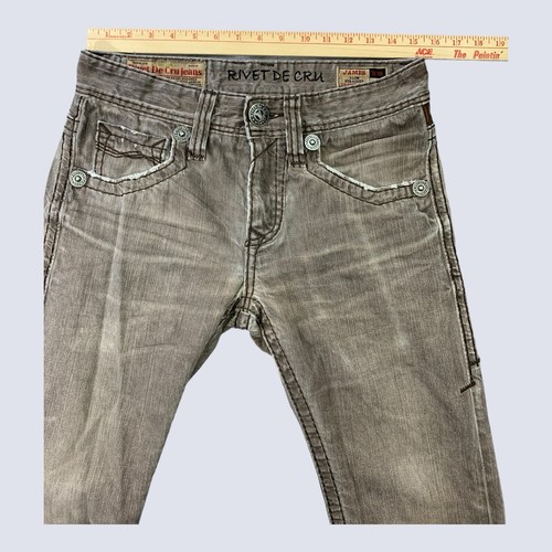 Rivet De Cru Jeans Mens 30x31 Brown James Slim Straight 100% Cotton - Picture 7 of 14
