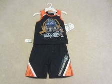 Transformers Optimus Prime Blue Sleeveless Shirt Shorts 2 piece Outfit 4 NEW NWT