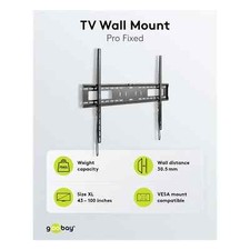 Goobay 49892 - Supporto Da Parete Per Tv Pro Fixed (Xl), Da 43" A 100", 75 Kg, Fissaggio Semplice E Sicuro, Standard Vesa Qled/Led, Colore: Nero - 4