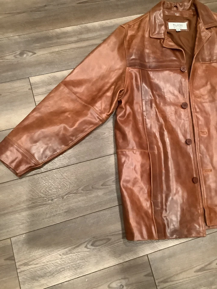 INCREÍBLE Chaqueta de Cuero Wilson’s M. Julian L Tall se ajusta como XL IMPRESCINDIBLE VER Foto 2 de 4