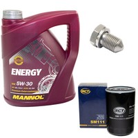 MotoröL ÖLfilter SM111 5W30 4Liter + ÖLablassschraube FüR Audi TT Seat Skoda VW