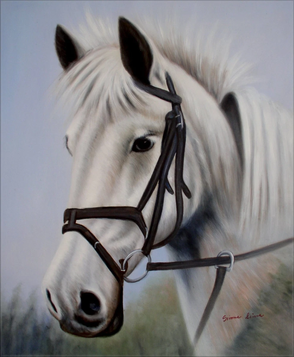 White Horse Head Painting