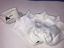 KIDS VINTAGE Cotton No Show socks 5 Pairs, solid White Socks Sock Size 4-6