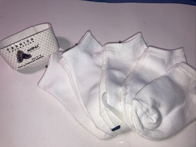 KIDS  Cotton No Show socks 5 Pairs, solid White Socks Sock Size 4-6