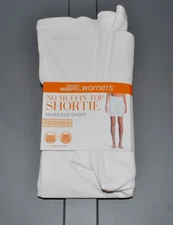 Warner's No Muffin Top Shortie Seamless Short Textured Sz XS White NEW!
