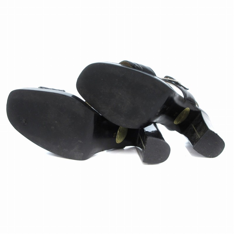 Yves Saint Laurent Women’s Black Leather Strap High Heel Sandals US 5/EU 35 Used thumbnail 6