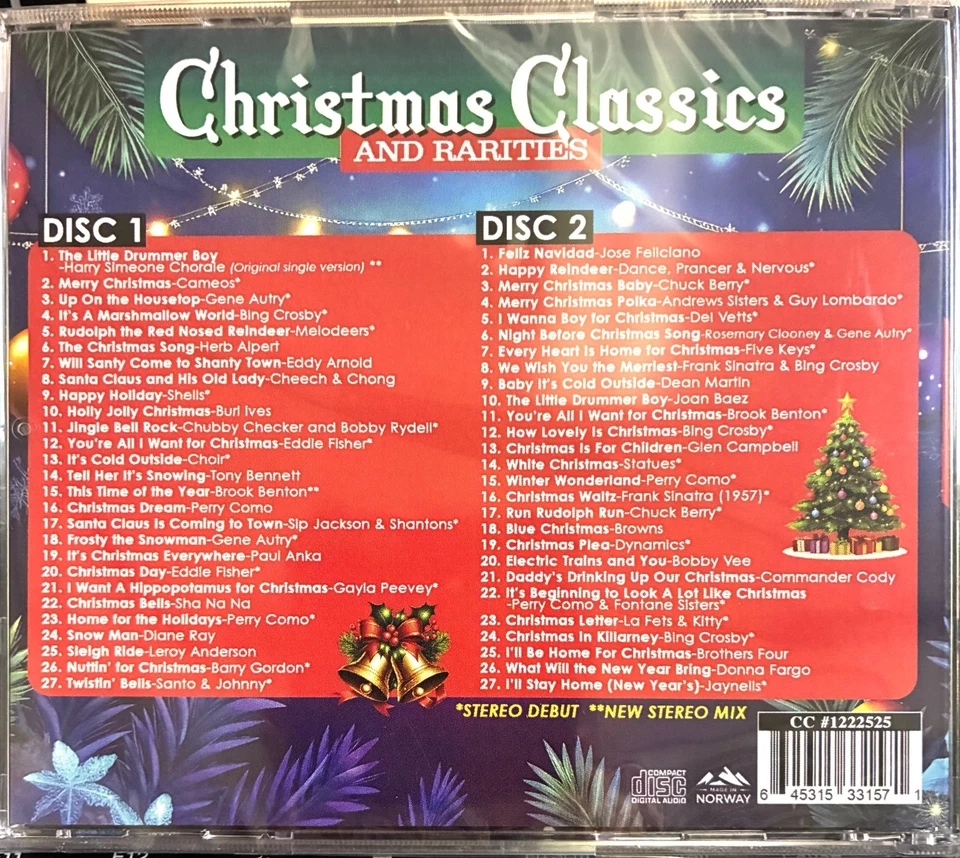 CHRISTMAS CLASSICS & RARITIES - (Factory Sealed 2-CD Set ) 54 Tracks 100% Stereo - Image 2 of 4