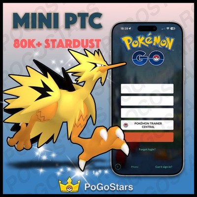 Pokémon PTC Go - Shiny Zapdos Galarian - 80K Stardust Read Description 