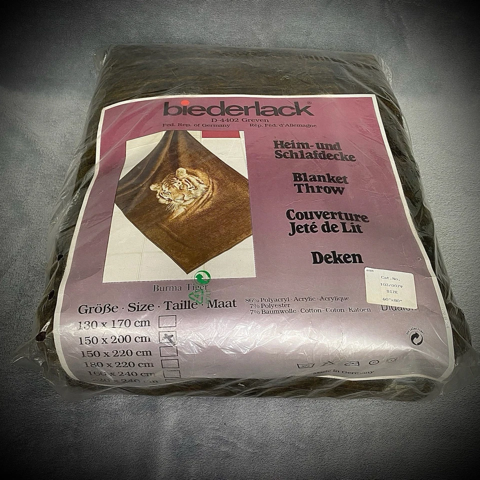 Biederlack - Burma Tiger - Blanket Throw 60x80” - Made in Germany - Sealed - Image 2 of 4
