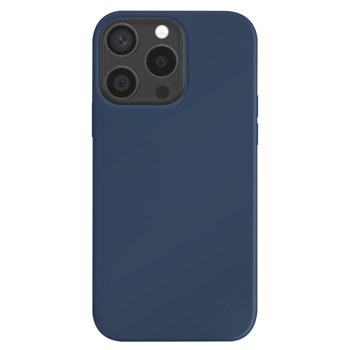 Coque iPhone 15 Pro Jaym en silicone bleu avec doublure microfibre douce
