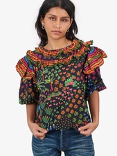 Farm Rio Women’s Fruit Garden Ruffle Blouse M NWOT