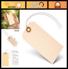 Label Tags with Wire Attached - 4 3/4" x 2 3/8" Box of 100 Blank Manila Tags wit