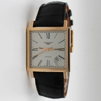Longines Heritage 33MM 18K Gold Silver Dial Mens Automatic Watch L2.792.8.71.0