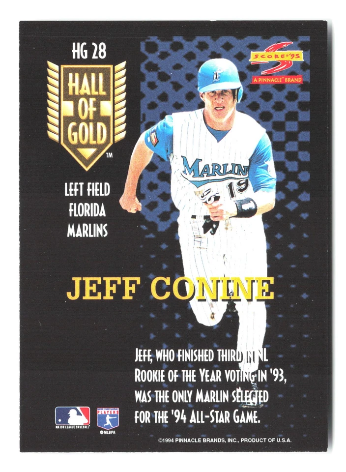 1995 Score #HG28 Jeff Conine Hall of Gold - Image 2 of 2