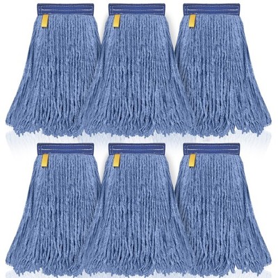 16 Oz Cut-End Blended Blue Replacement Mop Head, for Household & Commerical Use
