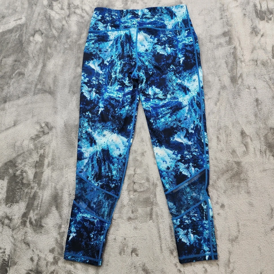 Ideology Leggings Mujer M Azul Negro Tiro Medio Malla Transparente Recortado Tobillo Yoga Foto 3 de 4