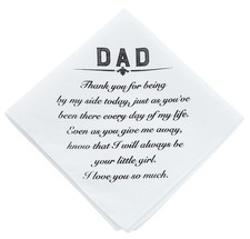 Father Of The Bride Handkerchief Gifts Wedding From Daughter White Bridal
