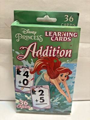 DISNEY PRINCESSES Addition Learning Cards Flash Game Deck Little Mermaid NEW