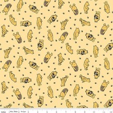 Winnie the Pooh Toss Sunshine Cotton Fabric