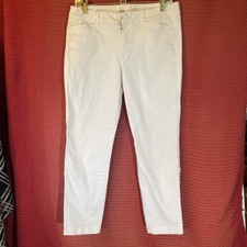 White Chino Jeans Tapered Legs Cotton Spandex Mid Rise Comfort Size 8 Tag Missin