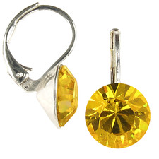 8mm Ohrringe mit Swarovski Kristall Farbe  Sonnenblumen Gelb