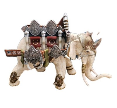 Rare Schleich Battle Elephant 73527 w/ Attachment 42079 Retired