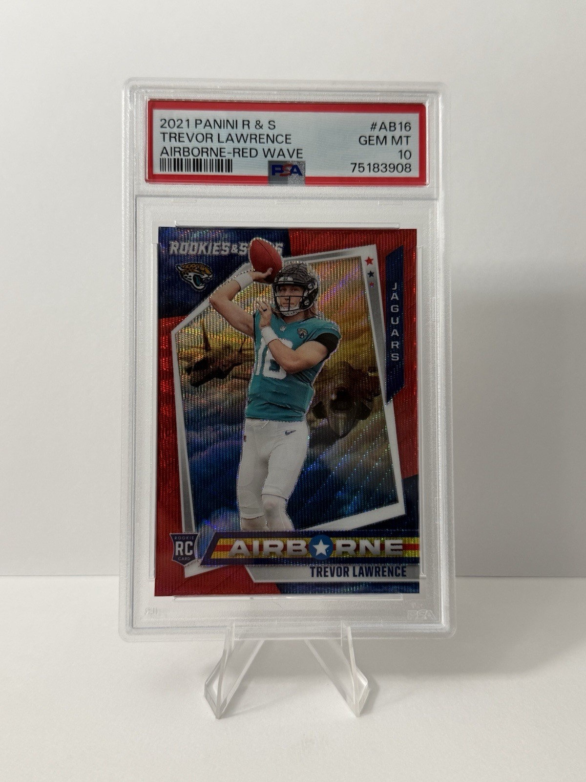 Trevor Lawrence Panini Rookies & Stars Airborne #AB16 Red Wave
