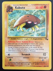 Kabuto 50/62 Fossil Common Pokemon Card WOTC 1999
