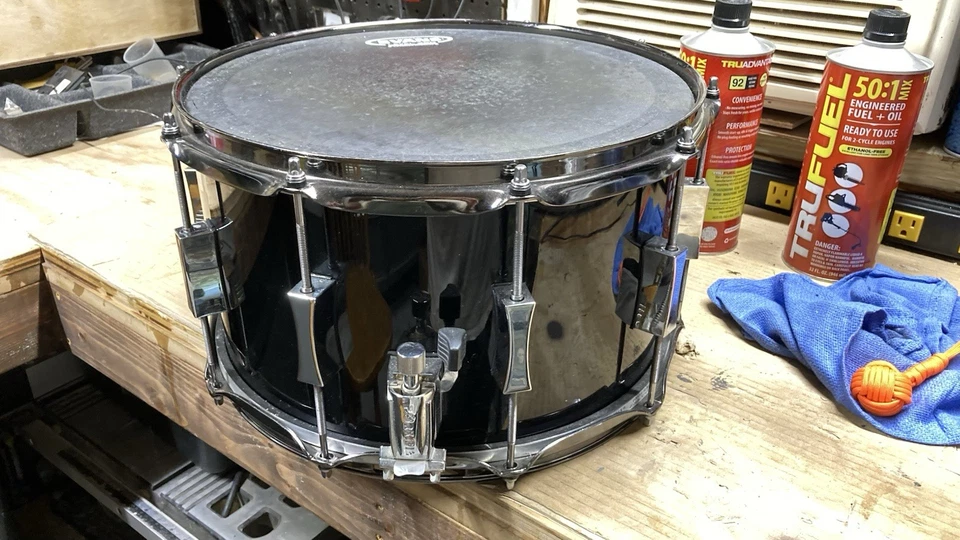 Pork Pie Maple/Oak Snare Drum Black High Gloss Lacquer 8X14 - Image 2 of 4