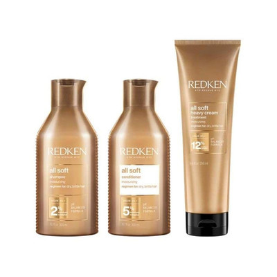 Redken All Soft Shampoo 300Ml Conditioner 300Ml Treatment 250Ml