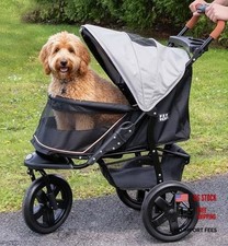 Pet Gear No-Zip AT3 Pet Stroller for Cats/Dogs, Zipperless Entry, Easy Sea Salt